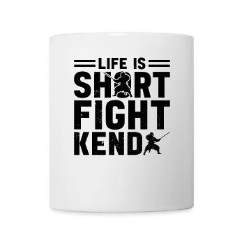 La vie est un combat court Kendo - Mug blanc - blanc - Devant