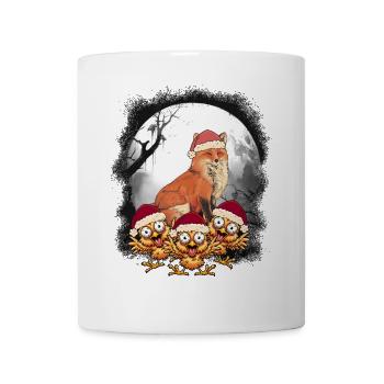 Weihnachtsmann Fuchs Hühner Huhn Nikolaus - Tasse - Weiß - Vorne