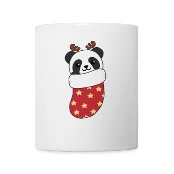 Panda mignon en chaussette de Noël pour panda de Noël - Mug blanc - blanc - Devant