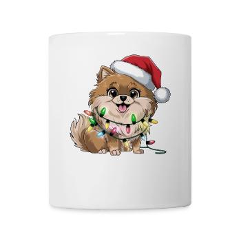 Pomeranian Christmas Lights Xmas Dogs Gifts - Tasse - Weiß - Vorne