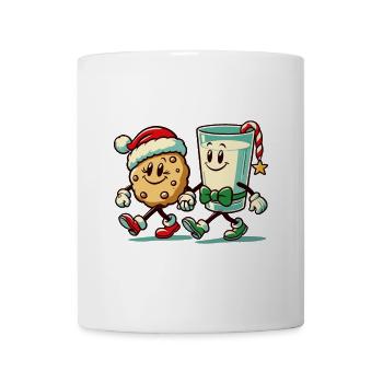 Fröhliche Weihnachtskekse und Milch Freunde - Tasse - Weiß - Vorne