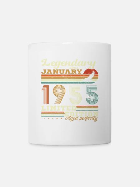 70 Ans Cadeau D'anniversaire Nées En Janvier 1955 - Mug blanc - blanc