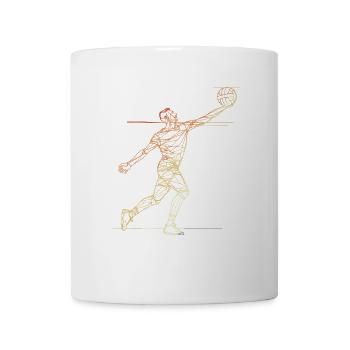Vintage Volleyballer Line Art - Tasse - Weiß - Vorne