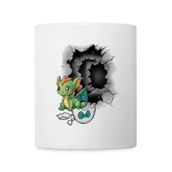 Baby Dino Dragon Dragon Coquille d’oeuf Hatch - Mug blanc - blanc - Devant