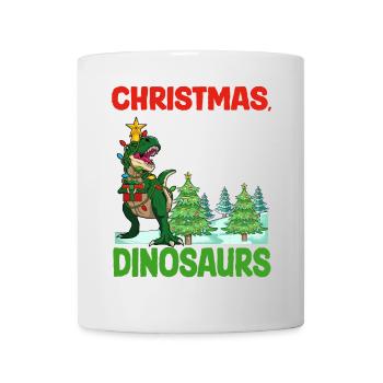Dino Garçon Garçon Enfants Noël Amour Dinosaure - Mug blanc - blanc - Devant