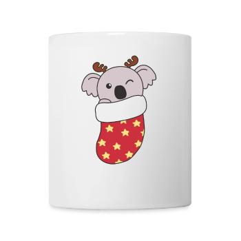 Mignon Koala en chaussette de Noël pour Koala de Noël - Mug blanc - blanc - Devant