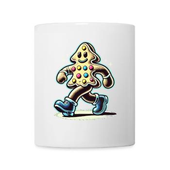 Lebkuchenmann Mit Stiefeln Lächelnd - Tasse - Weiß - Vorne