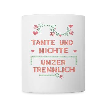 Tante und Nichte unzertrennlich - Tasse - Weiß - Vorne