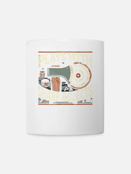 Spielt mit scharfen Gegenständen - Tasse - Weiß