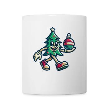 Joyeux sapin de Noël look rétro - Mug blanc - blanc - Devant