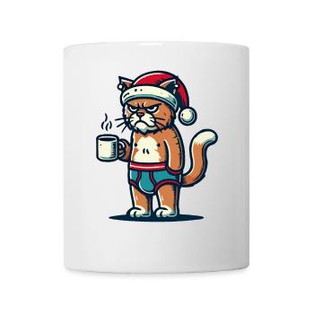Chat Noël drôle - Mug blanc - blanc - Devant