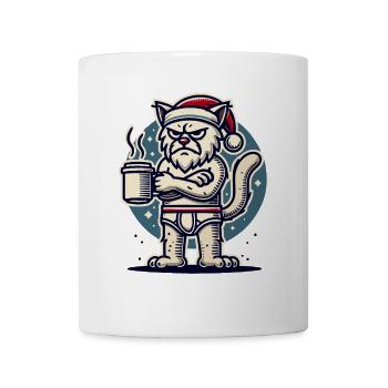 Chat avec un chapeau de Noël - Mug blanc - blanc - Devant