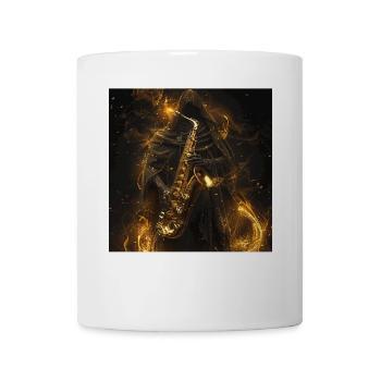 Saxophon - Tasse - Weiß - Vorne