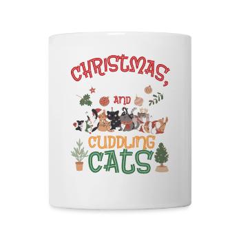 Câlin Chat Animal Amour Noël, Amour Chats - Mug blanc - blanc - Devant