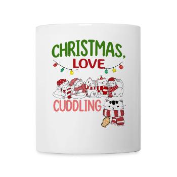 Câlin Chat Animal Amour Noël, Amour Chats - Mug blanc - blanc - Devant