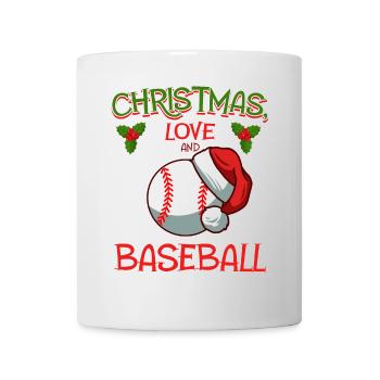 Joueur de baseball équipe club Noël amour - Mug blanc - blanc - Devant
