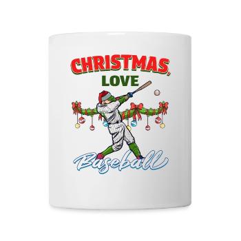 Joueur de baseball équipe club Noël amour - Mug blanc - blanc - Devant