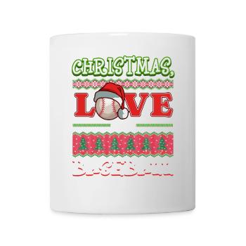 Joueur de baseball équipe club Noël amour - Mug blanc - blanc - Devant