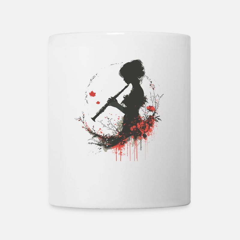Flötenmädchen - Tasse - Weiß