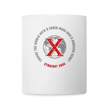Vegan, gegen Drogen, Hardcore Punk Straight Edge - Tasse - Weiß - Vorne