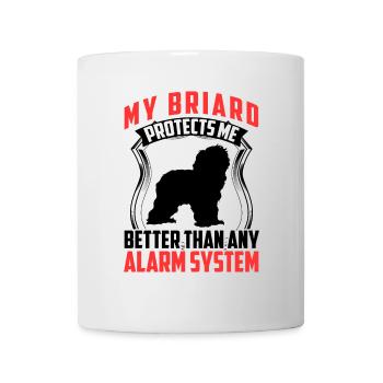 Briard me protège Berger de Brie - Mug blanc - blanc - Devant