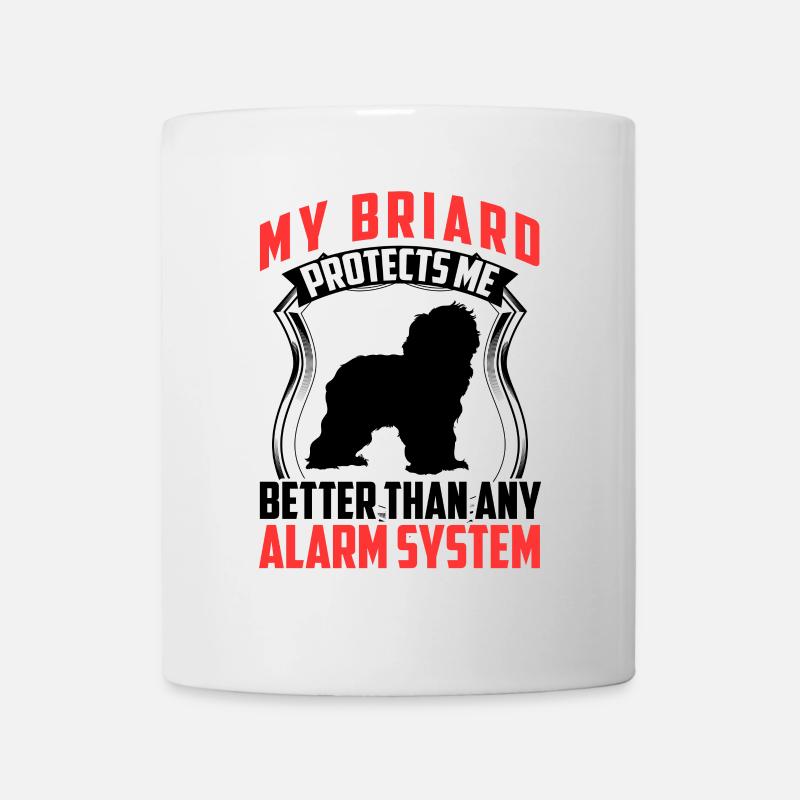 Briard beschützt mich Berger de Brie - Tasse - Weiß