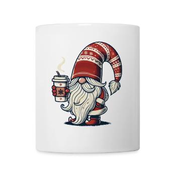 Weihnachten Gnom Mit Kaffeezauber - Tasse - Weiß - Vorne
