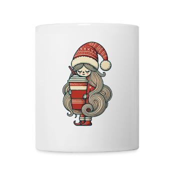 Christmas Gnome With Coffee In Hand - Mug - white - Front