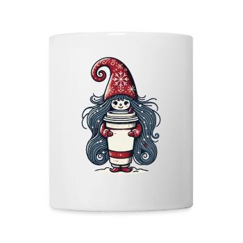 Gnome amateur de café de Noël - Mug blanc - blanc - Devant