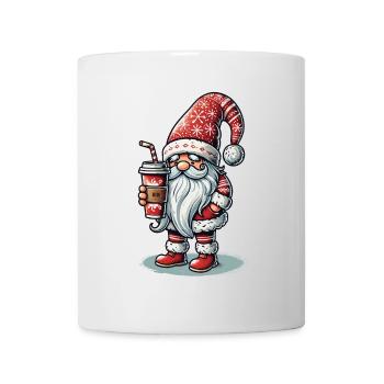 Nain de Noël avec du café pour les amateurs de café - Mug blanc - blanc - Devant