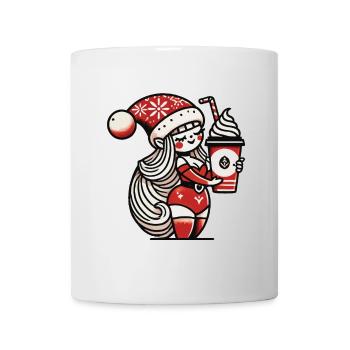 Nain de Noël avec du café pour les amateurs de café - Mug blanc - blanc - Devant