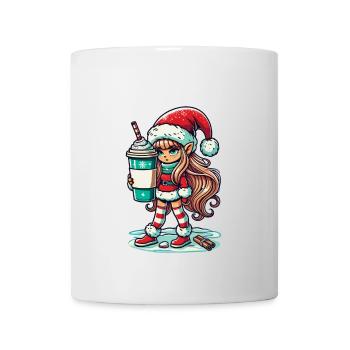 Nain de Noël au café - Mug blanc - blanc - Devant