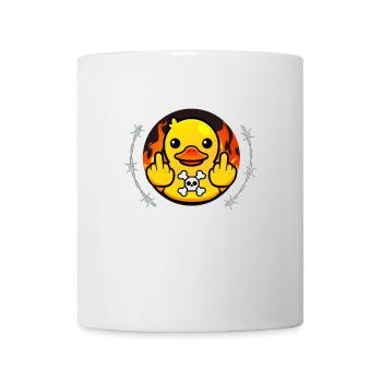 grossier drôle disant « Duck You » Tenue - Mug blanc - blanc - Devant