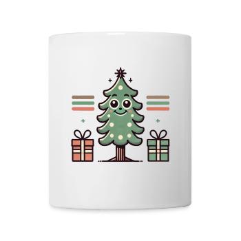 Joyeux sapin de Noël avec des cadeaux - Mug blanc - blanc - Devant