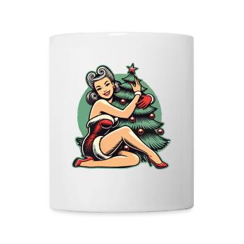 Weihnachten Im Retro Vintage Pin Up Stil - Tasse - Weiß - Vorne