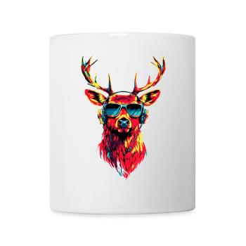 Cerf, Bois, Chasse, Cerf, Renne, Cerf élaphe, Chasseur - Mug blanc - blanc - Devant