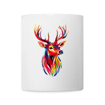 Cerf, Bois, Chasse, Cerf, Renne, Cerf élaphe, Chasseur - Mug blanc - blanc - Devant