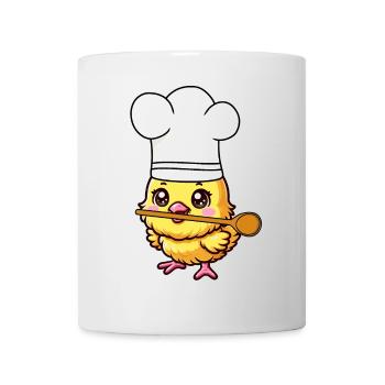 Chapeau de chef Cuiller de cuisine Poussin Cuisinier Cuisinier Cuisinier - Mug blanc - blanc - Devant
