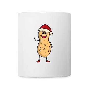 niedliche Erdnuss Zwerg Nikolaus Weihnachtsmann - Tasse - Weiß - Vorne