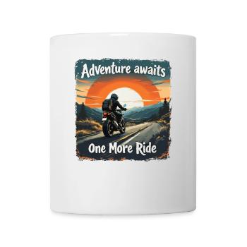 Adventure Awaits Motorrad Motorradfahrer Motorrad - Tasse - Weiß - Vorne