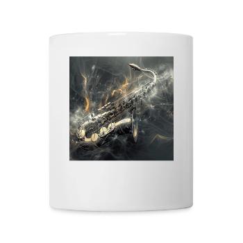 Saxophon - Tasse - Weiß - Vorne