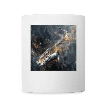 Saxophon - Tasse - Weiß - Vorne