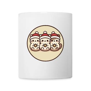 Süße Katzen Mit Weihnachtsmützen - Tasse - Weiß - Vorne