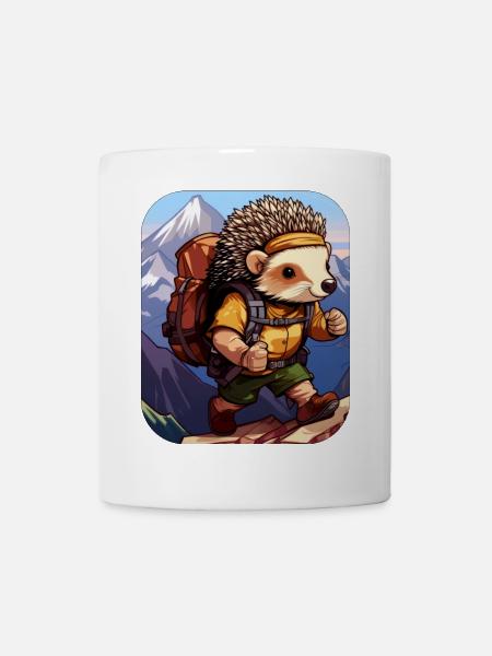 IgelWandern / Bergsteiger Igel - Tasse - Weiß