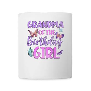 Grand-mère de la fille d’anniversaire - Mug blanc - blanc - Devant