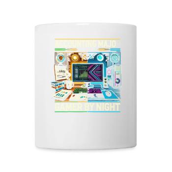 Hauptfach Buchhaltung bei Tag Gamer bei Nacht - Tasse - Weiß - Vorne