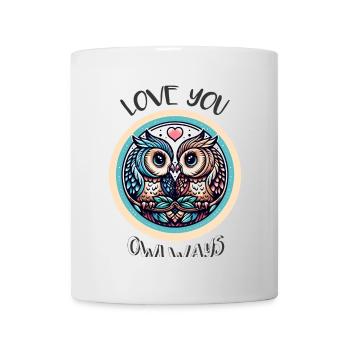 Hiboux mon hibou de la Saint-Valentin - Mug blanc - blanc - Devant