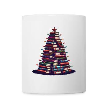 Livres Sapin de Noël pour les amateurs de livres - Mug blanc - blanc - Devant