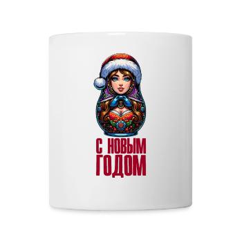 Matriochka russe Noël Russie - Mug blanc - blanc - Devant