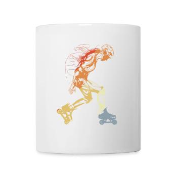 Vintage Roller Skate Mädchen - Tasse - Weiß - Vorne